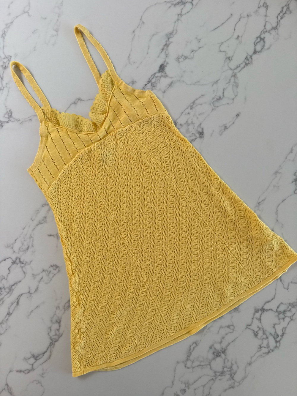 Free People Intimately Scarlett Pointelle Slip Dress - Crocus Yellow - Size S - Picture 2 of 5